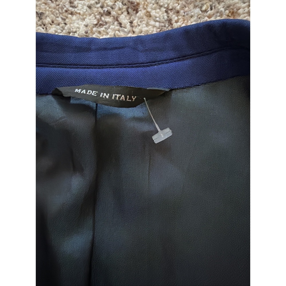 YSL Yves Saint Laurent Jacket Royal Blue Italy 44R Rayon/Viscosa Double  Vent - Picture 5 of 12